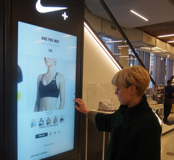 Interactive screen at Nike Interactive screen at Nike