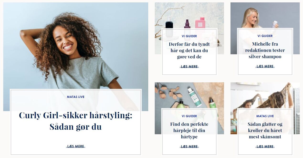 Matas' Stories tilbyder kunderne masser af inspirerende artikler Matas' Stories tilbyder kunderne masser af inspirerende artikler