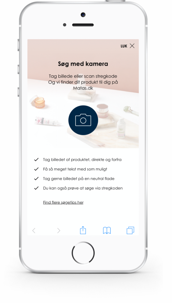 Find let et produkt hos Matas med visual search